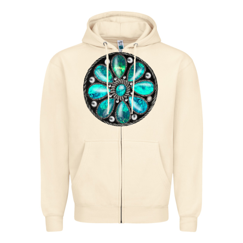 Turquoise Gemstone Zipper Hoodie by JahusDesignShop | Teevron