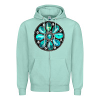 Seafoam turquoise gemstone Zipper Hoodie - JahusDesignShop