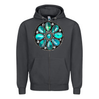 Smoke turquoise gemstone Zipper Hoodie - JahusDesignShop