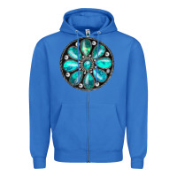 True Royal turquoise gemstone Zipper Hoodie - JahusDesignShop