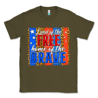 Army Green land of the free th of july brushstroke Classic Tee - Jasminsmagicworld
