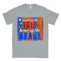 Heather Grey land of the free th of july brushstroke Classic Tee - Jasminsmagicworld