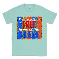Seafoam land of the free th of july brushstroke Classic Tee - Jasminsmagicworld
