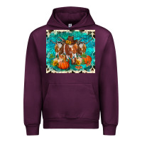 Mauve Wine fall longhorn cows Urban Hoodie - RanaPortraitStore