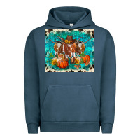 Pigment Midnight Navy fall longhorn cows Urban Hoodie - RanaPortraitStore