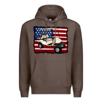 Coffee golf cart american flag Premium Hoodie - Artiststas