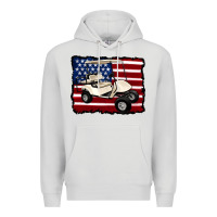 Dove Grey golf cart american flag Premium Hoodie - Artiststas