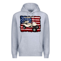 Heather Grey golf cart american flag Premium Hoodie - Artiststas