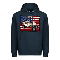 Navy golf cart american flag Premium Hoodie - Artiststas