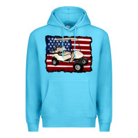 Ocean Blue golf cart american flag Premium Hoodie - Artiststas