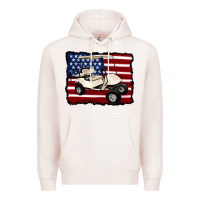 Pale Pink golf cart american flag Premium Hoodie - Artiststas