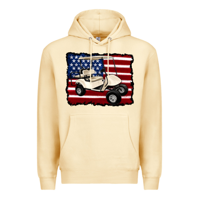 Golf Cart American Flag Premium Hoodie by Artiststas | Teevron
