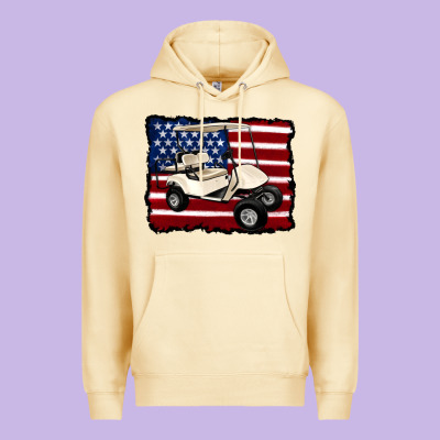Golf Cart American Flag Premium Hoodie Designed By Artiststas