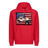 Red golf cart american flag Premium Hoodie - Artiststas