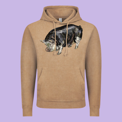 Poland China Pig Vintage Hoodie Designed By Lillyallendesigns