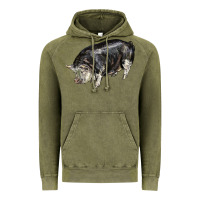 Vintage Olive poland china pig Vintage Hoodie - LillyAllenDesigns