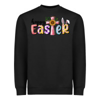 Black Happy Easter With Cross Heavyweight Sweatshirt - RanaPortraitStore