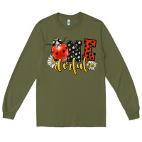 Army Green onederful wonderful ladybug Long Sleeve Tee - LillyAllenDesigns