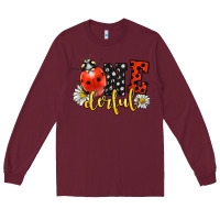 Burgundy onederful wonderful ladybug Long Sleeve Tee - LillyAllenDesigns