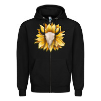 Black sunflower bull skull Zipper Hoodie - JahusDesignShop