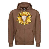 Chestnut sunflower bull skull Zipper Hoodie - JahusDesignShop
