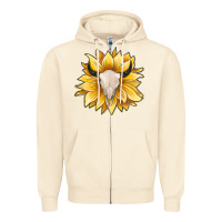 Sandshell sunflower bull skull Zipper Hoodie - JahusDesignShop