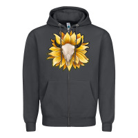 Smoke sunflower bull skull Zipper Hoodie - JahusDesignShop