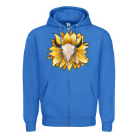 True Royal sunflower bull skull Zipper Hoodie - JahusDesignShop