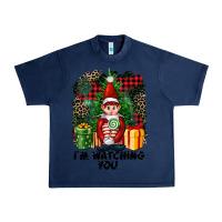 Navy I'm Watching You Elf Urban Heavy Tee - FaDigitalArtStudio