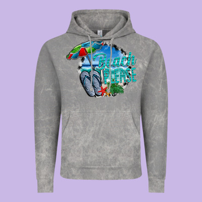 Beach Please Vintage Hoodie Designed By Cowhidedigitalart