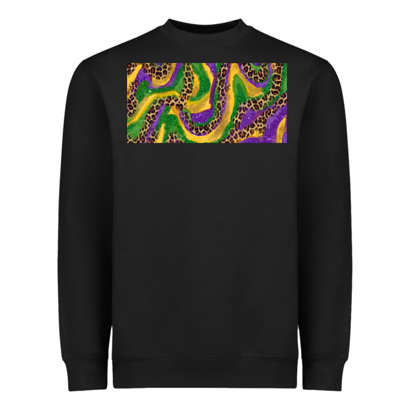 Mardi Gras Colors With Leopard Heavyweight Sweatshirt by RanaPortraitStore | Teevron