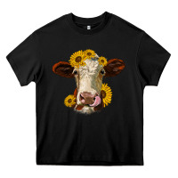 Black hereford cattle sunflowers heifer Heavy Core Tee - Jasminsmagicworld