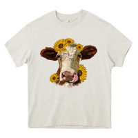 Cream hereford cattle sunflowers heifer Heavy Core Tee - Jasminsmagicworld