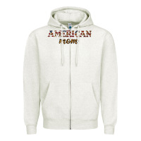 Oatmeal Heather American mom Zipper Hoodie - JahusDesignShop