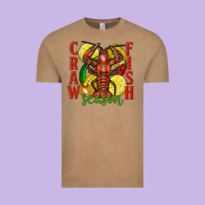 Crawfish Season Vintage Tee Designed By Fadigitalartstudio