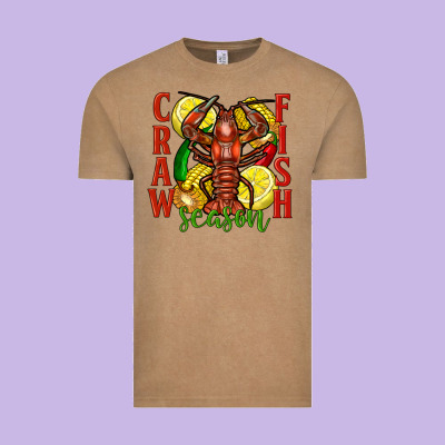 Crawfish Season Vintage Tee Designed By Fadigitalartstudio