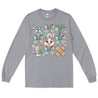 Heather Grey easter bow Long Sleeve Tee - CowhideDigitalArt