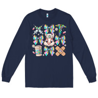Navy easter bow Long Sleeve Tee - CowhideDigitalArt