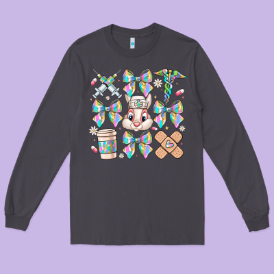 Easter Bow Long Sleeve Tee Designed By Cowhidedigitalart