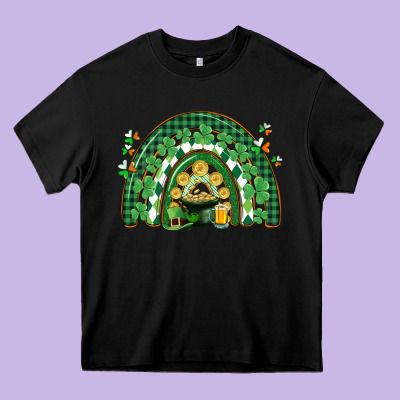 St. Patrick's Rainbow Heavy Core Tee Designed By Cowgirlartshop
