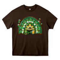 Chocolate Brown St. Patrick's rainbow Heavy Core Tee - CowGirlArtShop