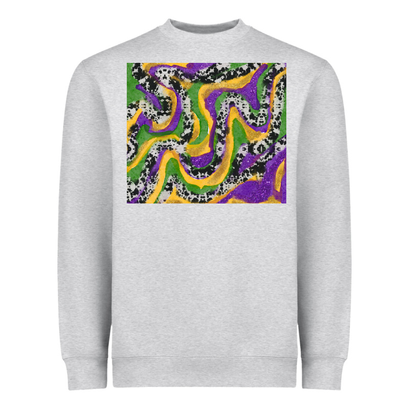 Mardi Gras Cowhide Heavyweight Sweatshirt by RanaPortraitStore | Teevron