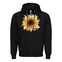 Black watercolor sunflower Zipper Hoodie - JahusDesignShop
