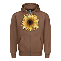 Chestnut watercolor sunflower Zipper Hoodie - JahusDesignShop