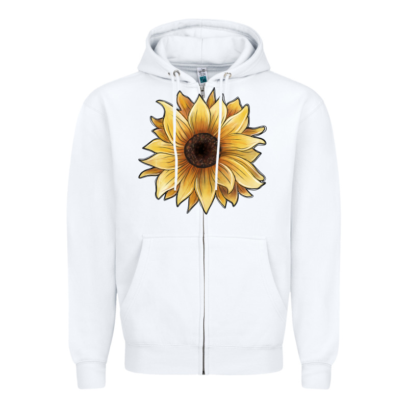 Watercolor Sunflower Zipper Hoodie by JahusDesignShop | Teevron