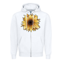 White watercolor sunflower Zipper Hoodie - JahusDesignShop