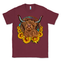 Burgundy cow sunflower leopard Classic Tee - OliviaCreatesArt