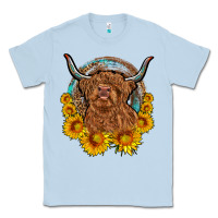 Dusty Blue cow sunflower leopard Classic Tee - OliviaCreatesArt