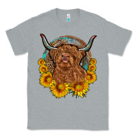 Heather Grey cow sunflower leopard Classic Tee - OliviaCreatesArt