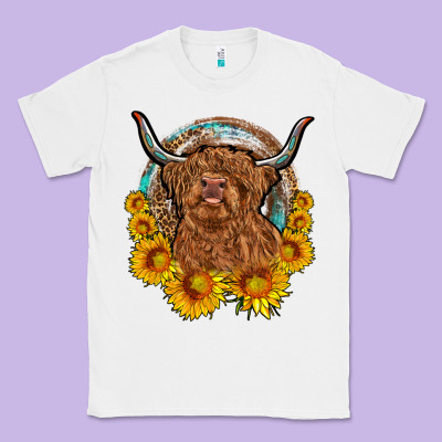 Cow Sunflower Leopard Classic Tee Designed By Oliviacreatesart